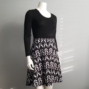 EUC A- Line chevron print textured skirt
